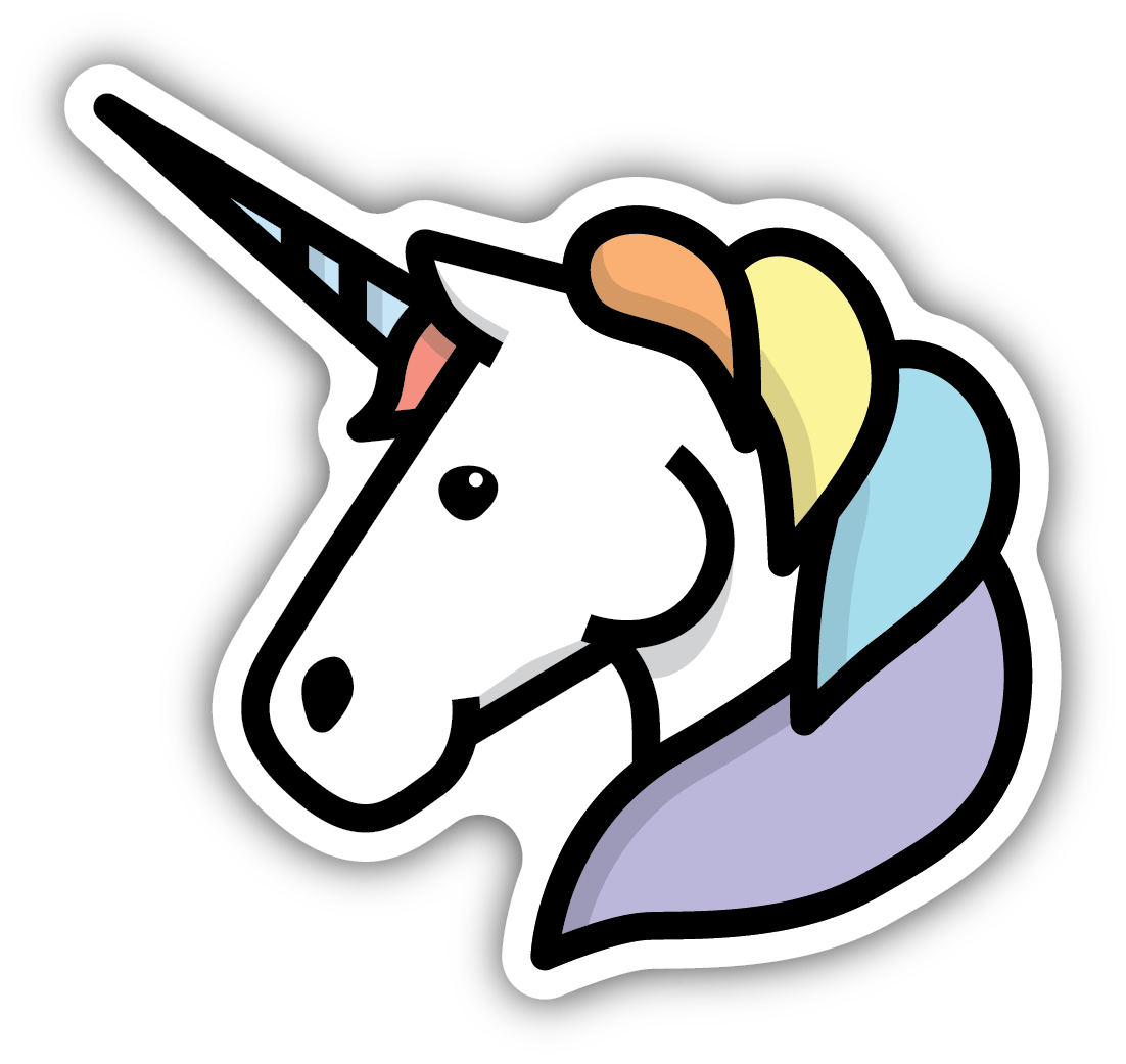 Unicorn Head Vinyl Sticker
