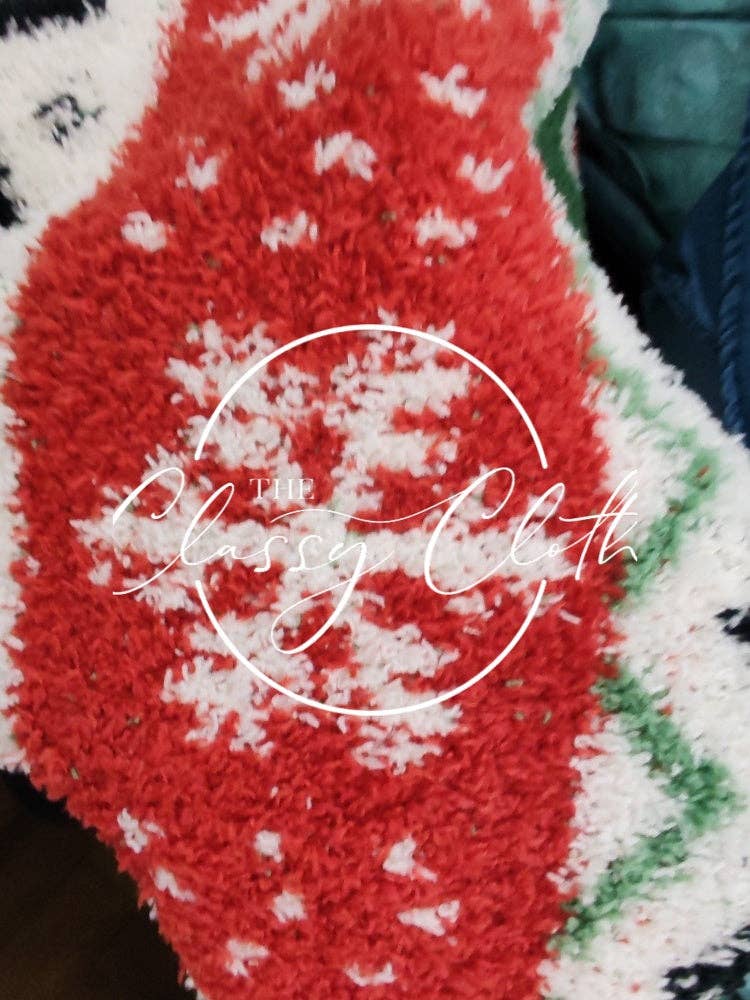 Christmas Luxe Blanket- Snowman Fair Isle RTS