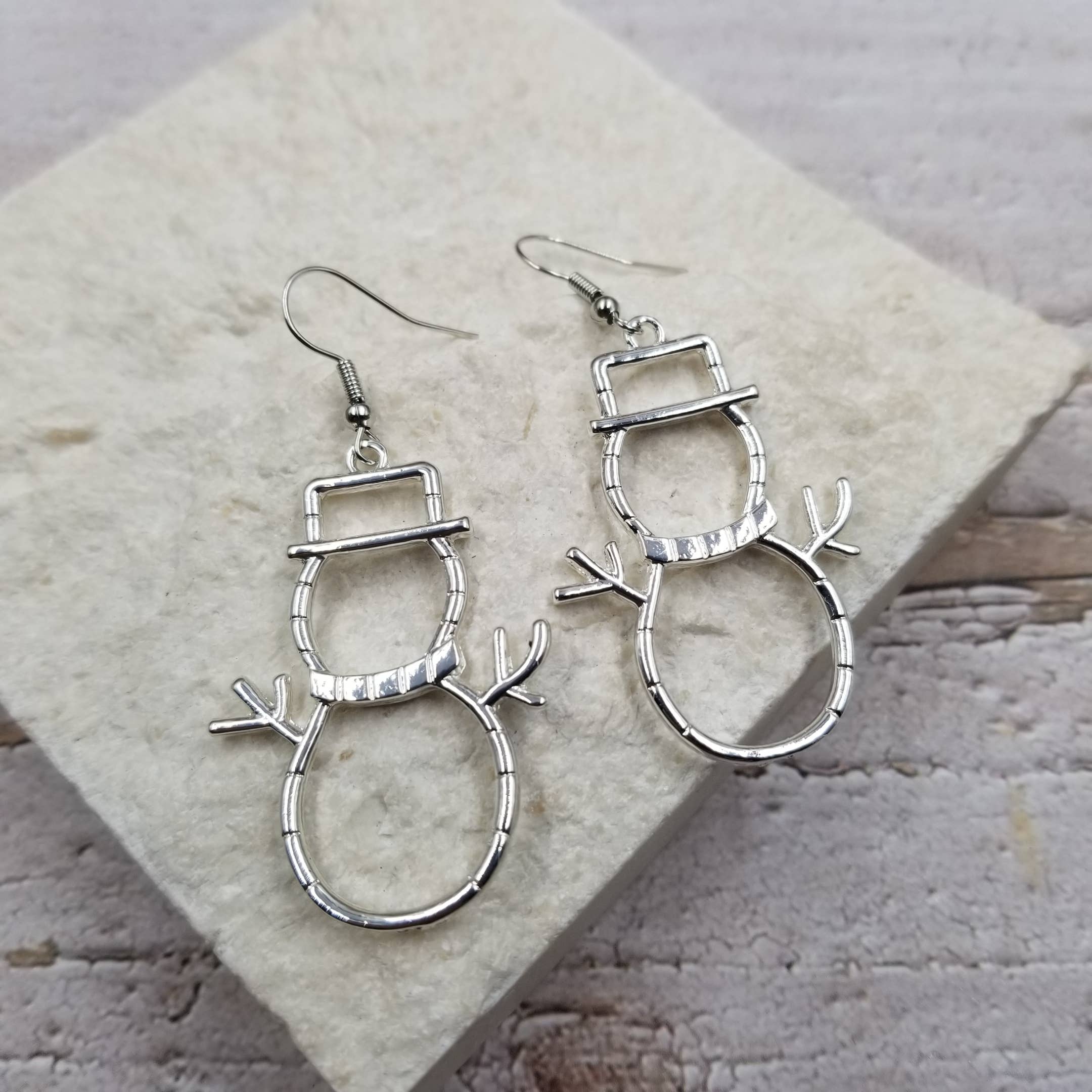 Snowman Silhouette Earrings
