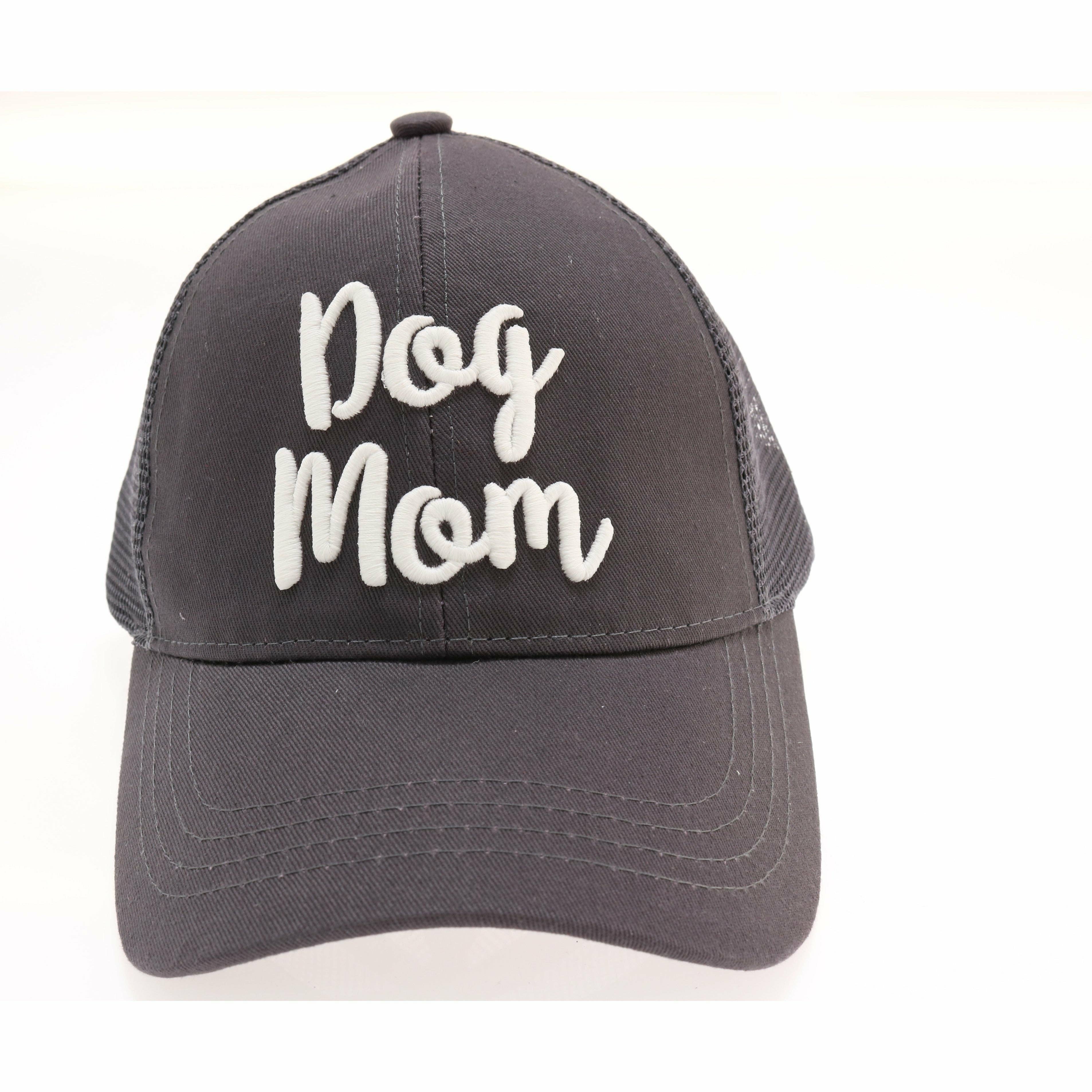 Dog Mom Embroidered High Ponytail CC Ball Cap