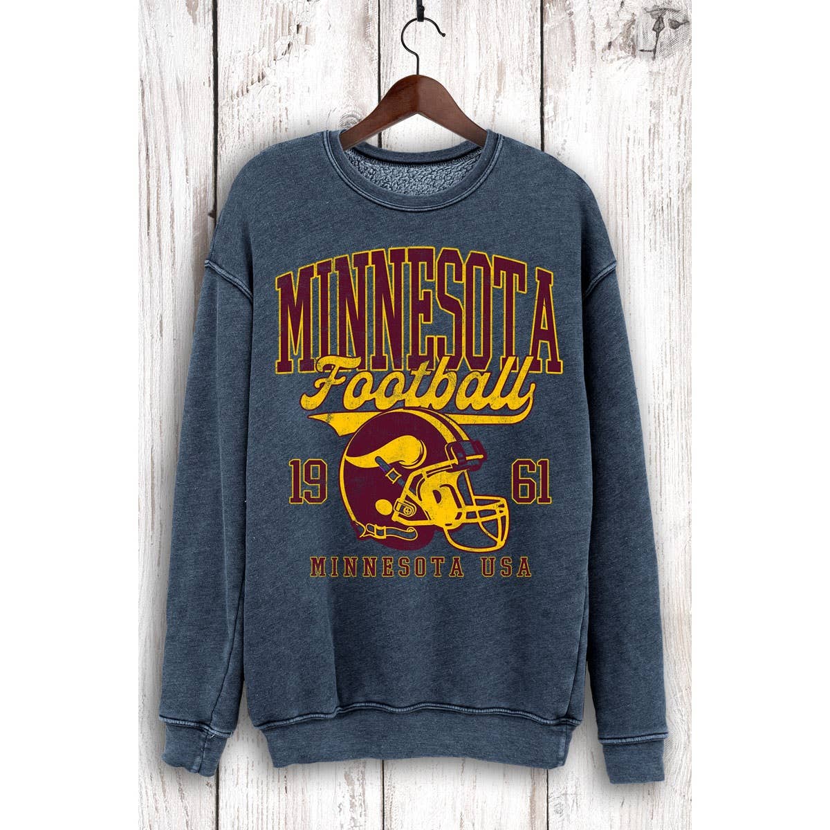 MINNESOTA FOOTBALL MINERAL SWEATSHIRTS: Mineral Mustard / S-M-L-XL(1-2-2-1)