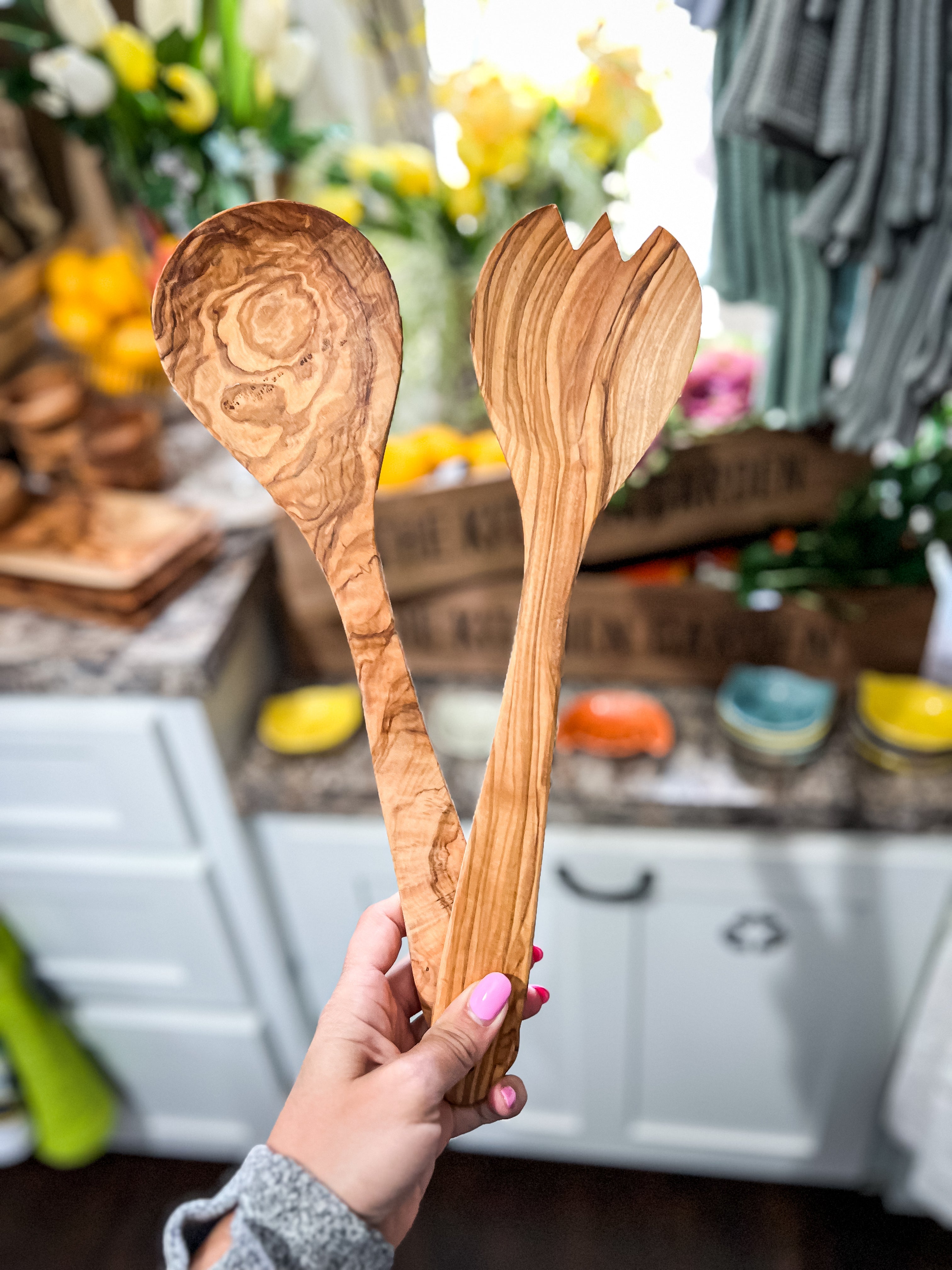 Large Handmade Olive Wood Utensils