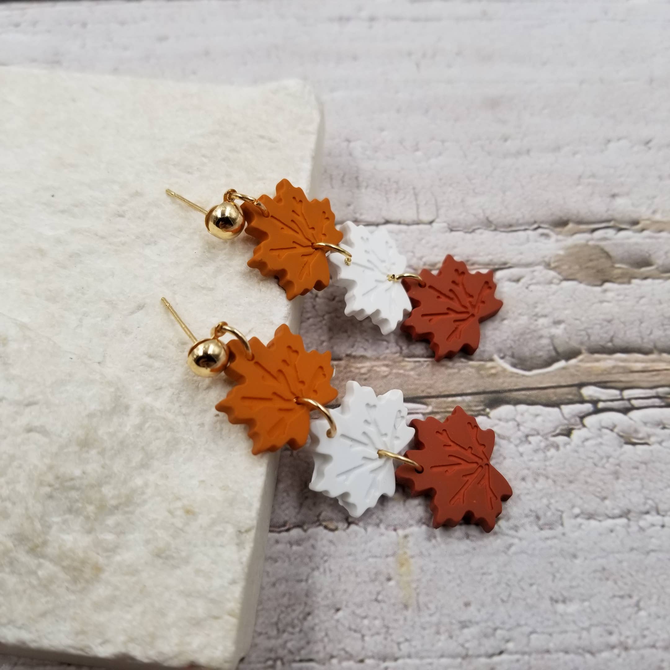 Maple Leaf Clay Earrings