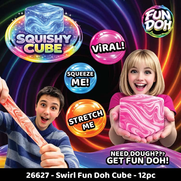 Fun Doh Swirl Squishy Cube