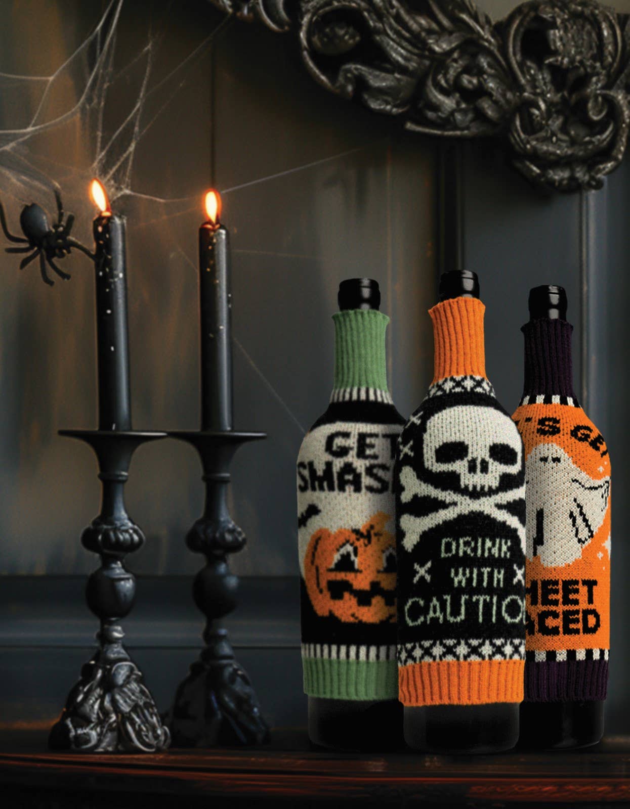 Halloween Witching Hour Wine & Bottle Sweaters