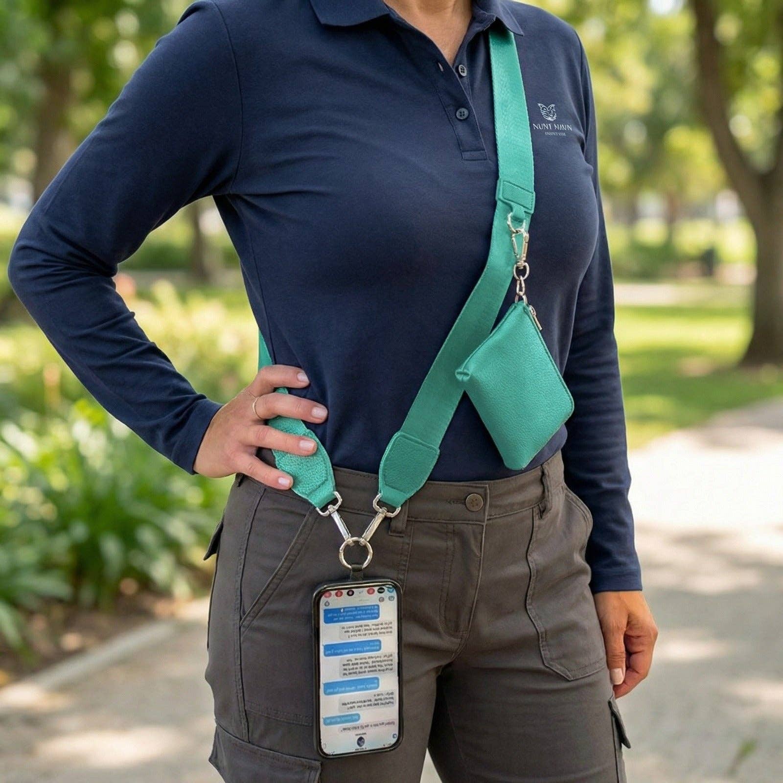 Clip & Go Strap w/RFID Pouch Solid: Brown