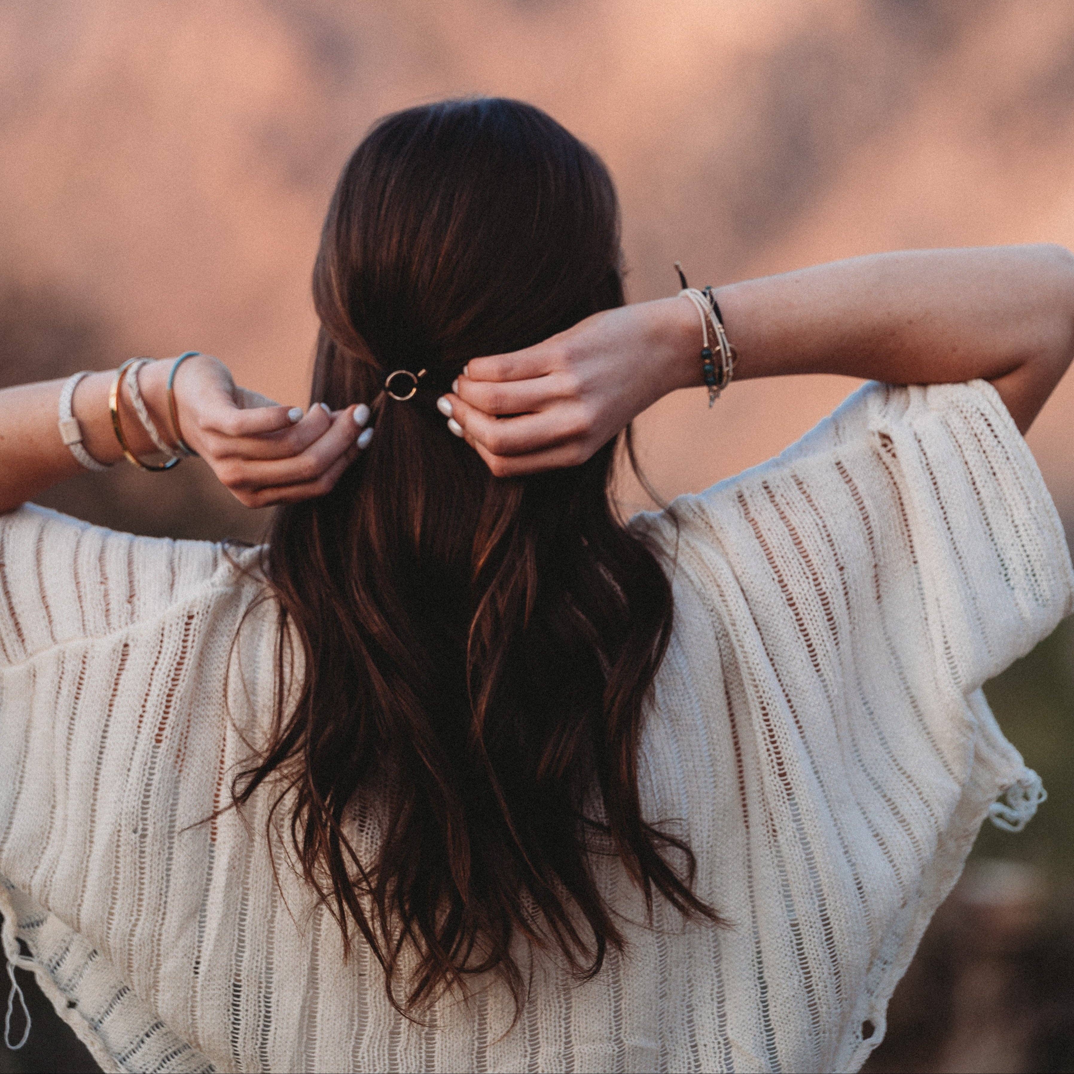 Flirt Polka Dot in Cream & Black with Green Accent K’alani Hair Tie Bracelets