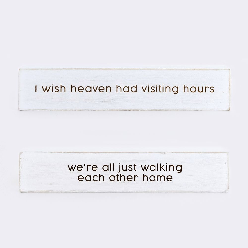 Visiting Hours/Walking Home Reversible Wood Block