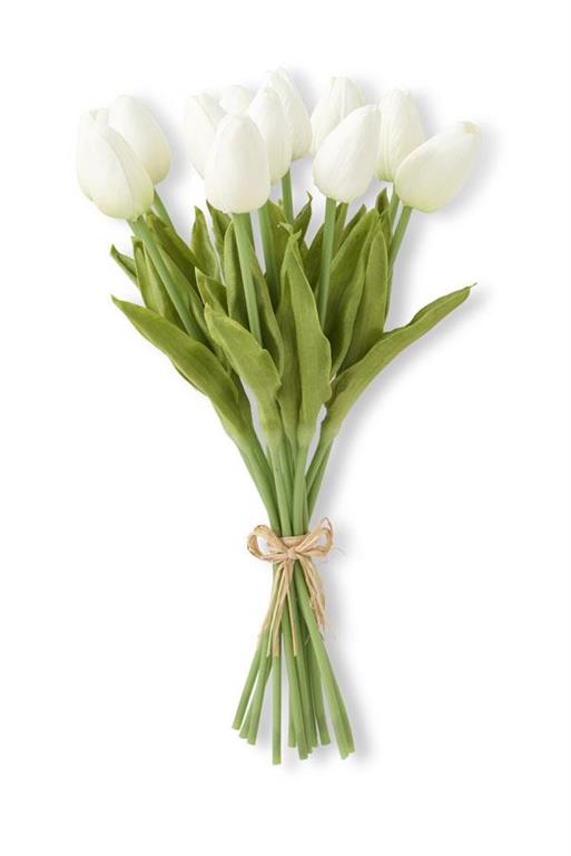 White Real Touch Mini Tulip - Single Stem