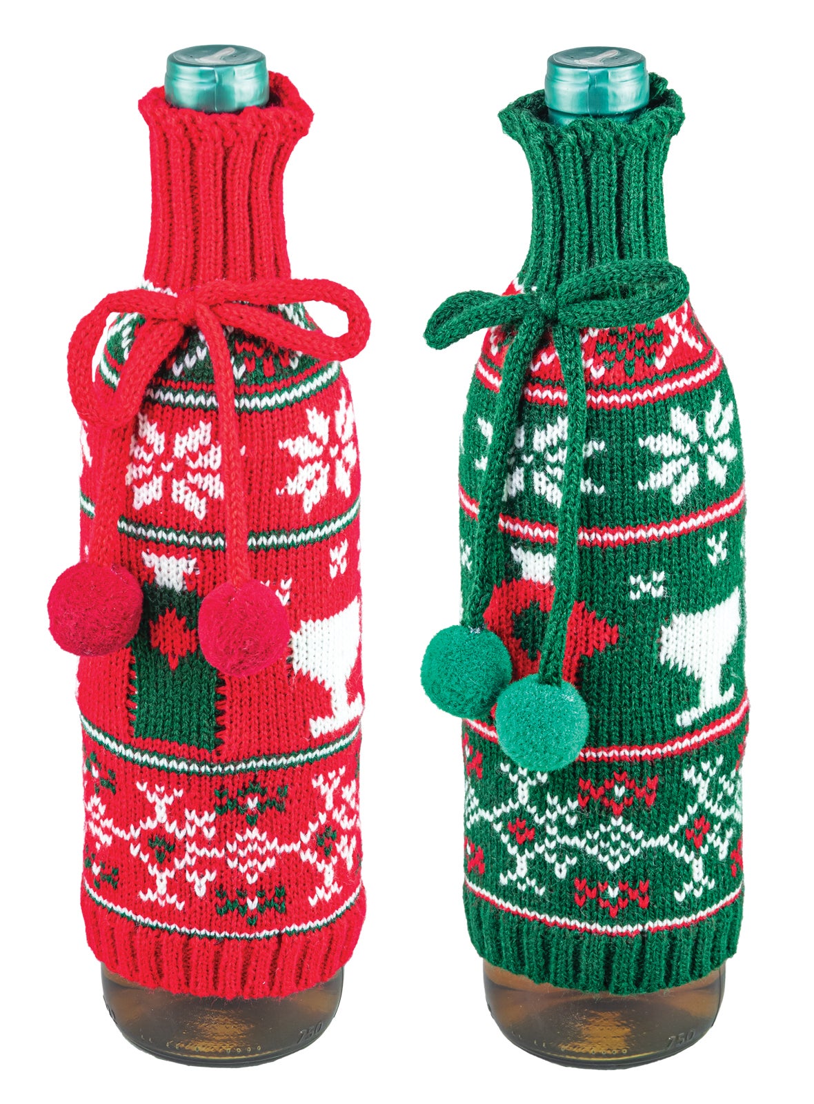 Festive Print Wine Bottle Sweater