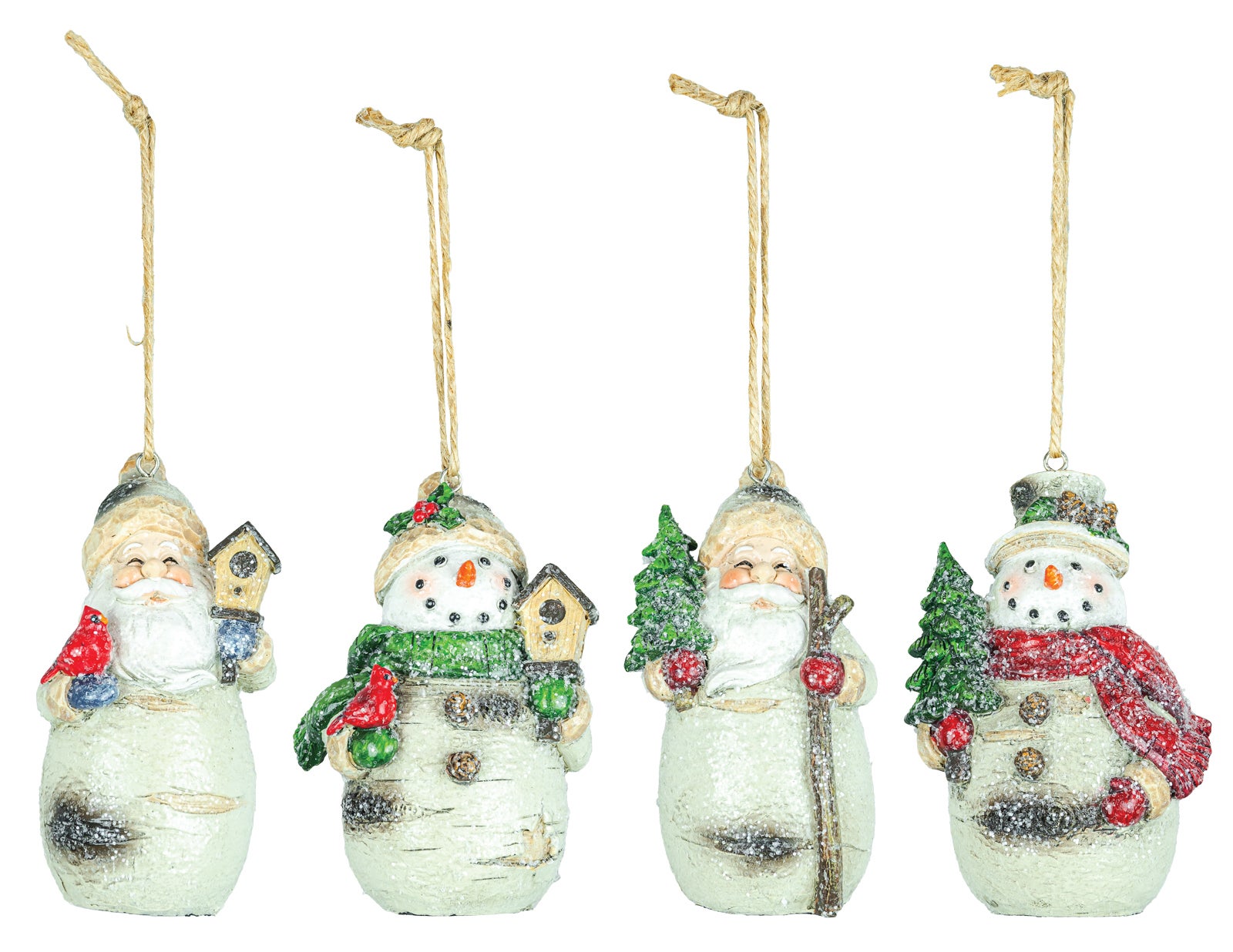 Birch Santa Ornament