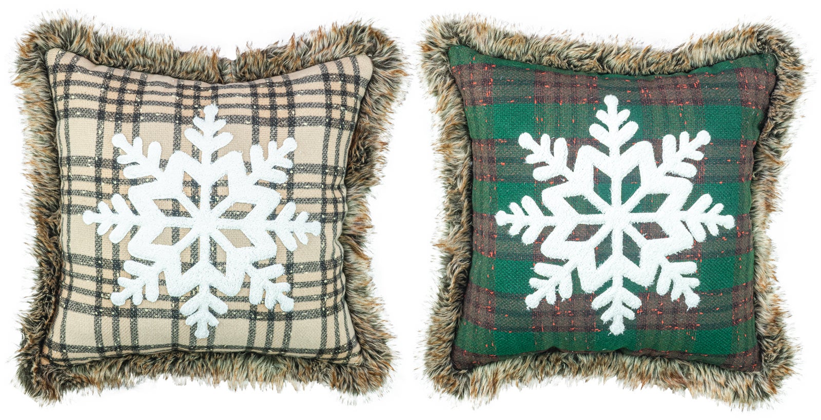 Plaid Snowflake Pillow