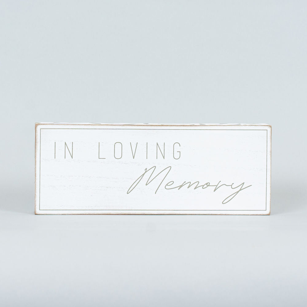 In Loving Memory Wood Block Sign