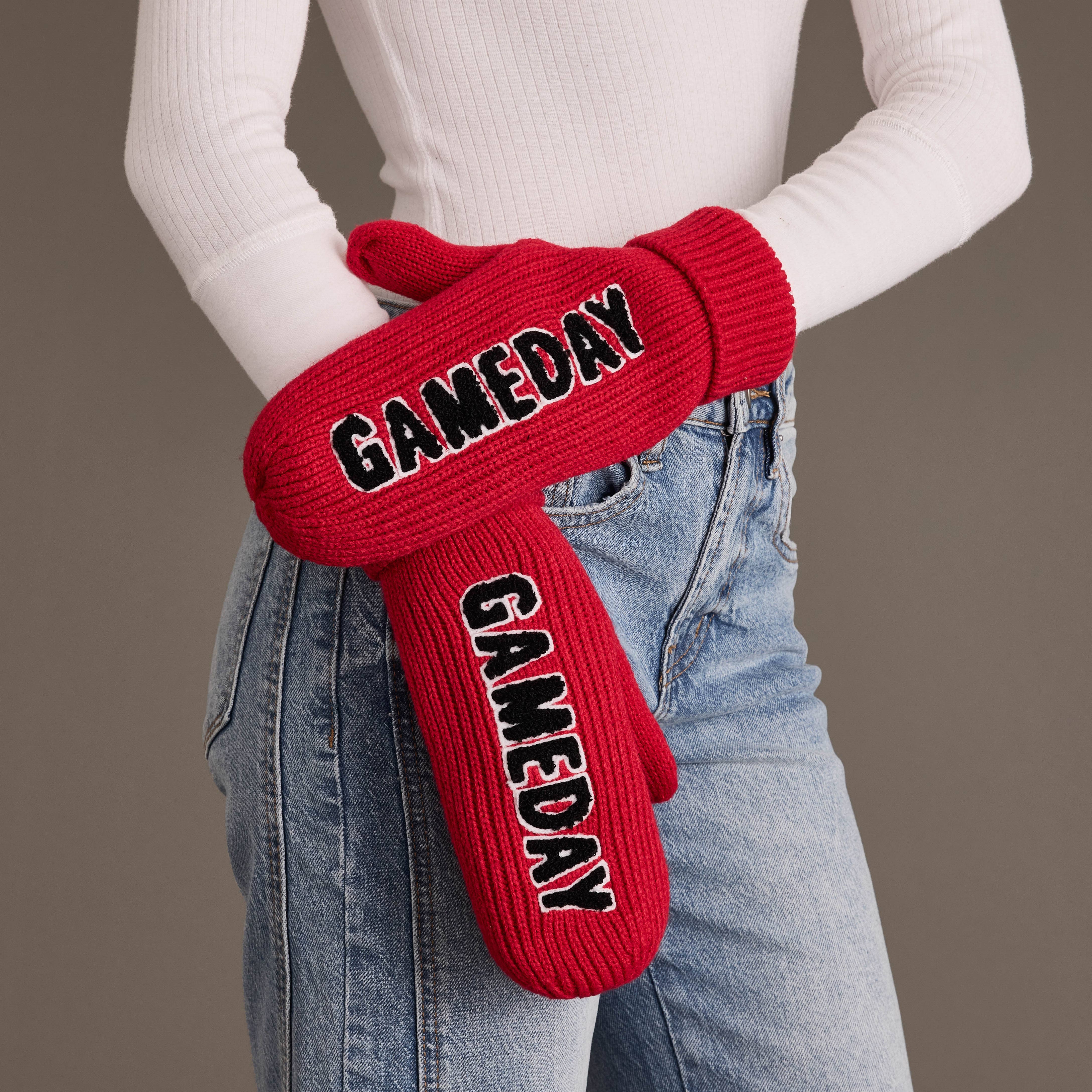Red & Black Game Day Mittens
