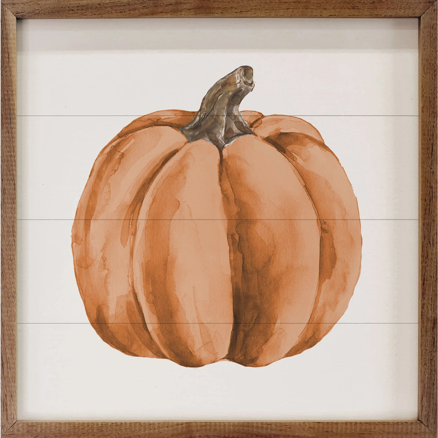 Watercolor Orange Pumpkin Sign - 8x8