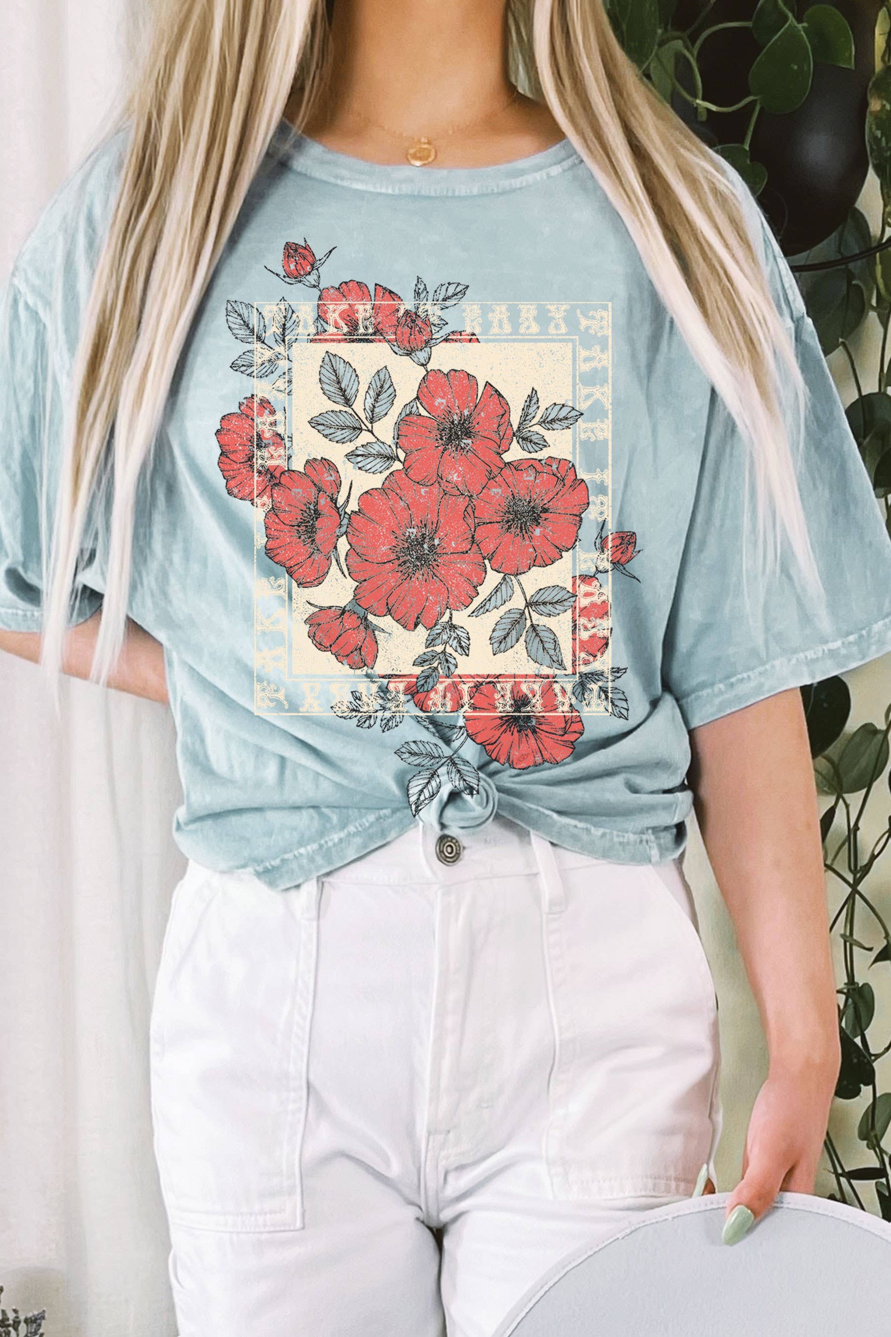 Take It Easy Vintage Flower Mineral Tee