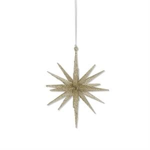 K&K Seasonal Decor 18 Point Champagne Glitter Star Ornament