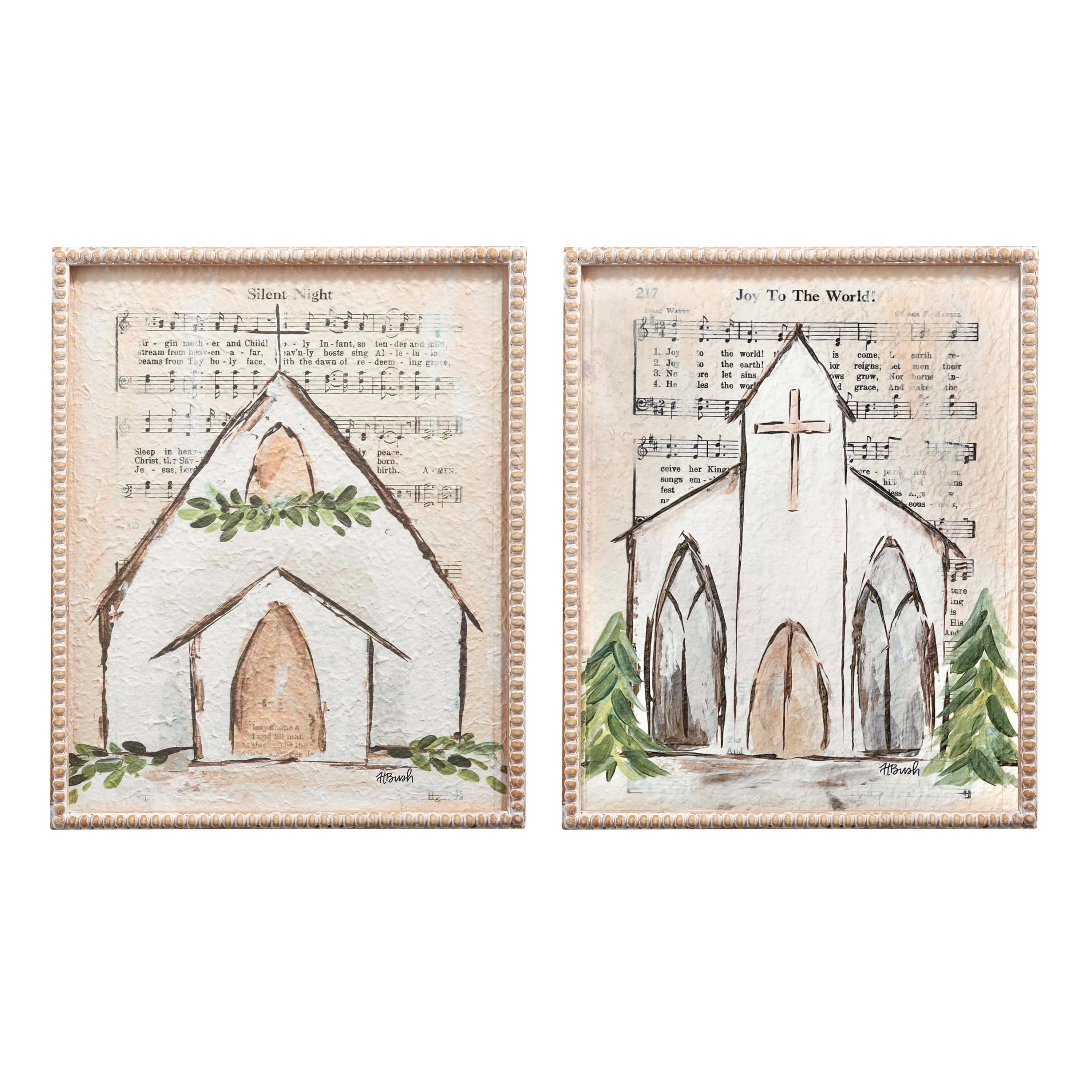 RAZ Imports Seasonal Decor 18" Sheet Music Church Framed Print