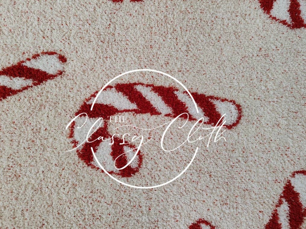Christmas Luxe Blanket- Candy Cane RTS