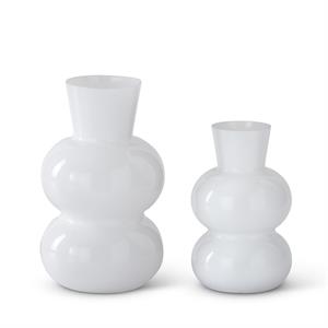 White Bubble Glass Vase
