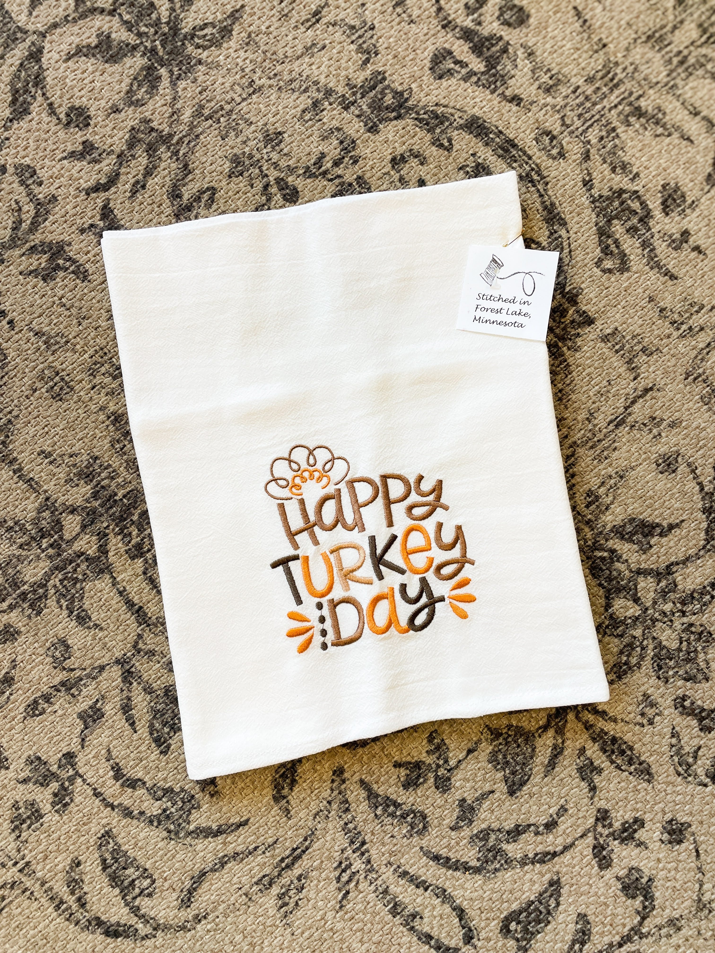 Happy Turkey Day Tea Towel