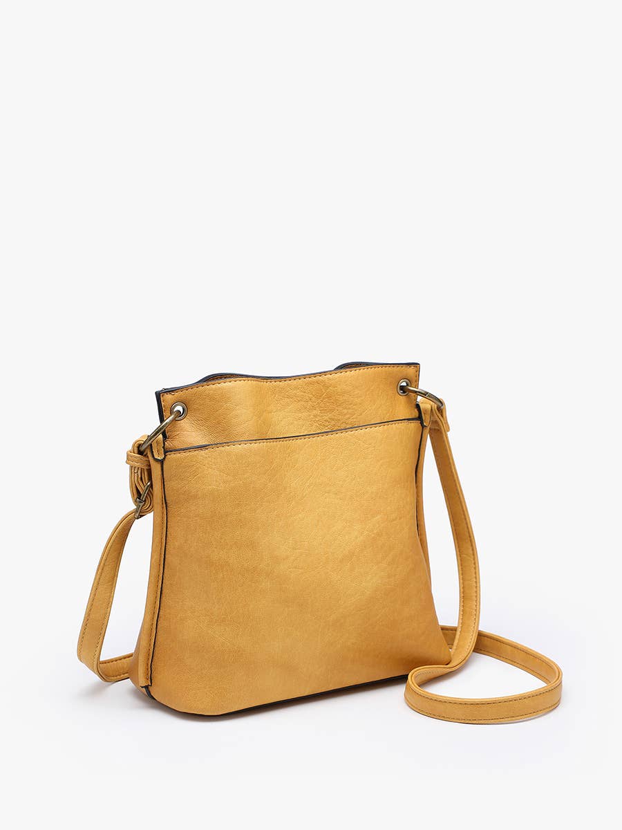 Sutton Distressed 3 Compartment Crossbody Satchel