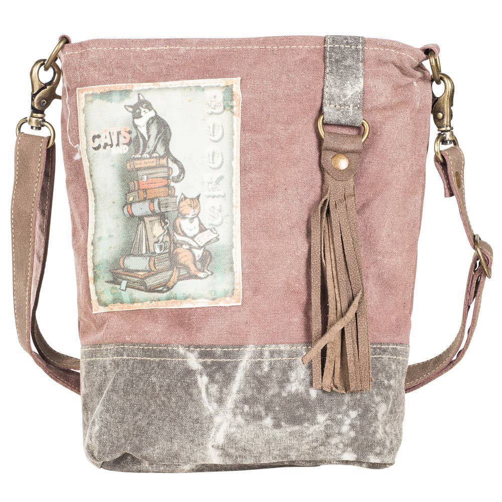 Cats & Books Crossbody Bag