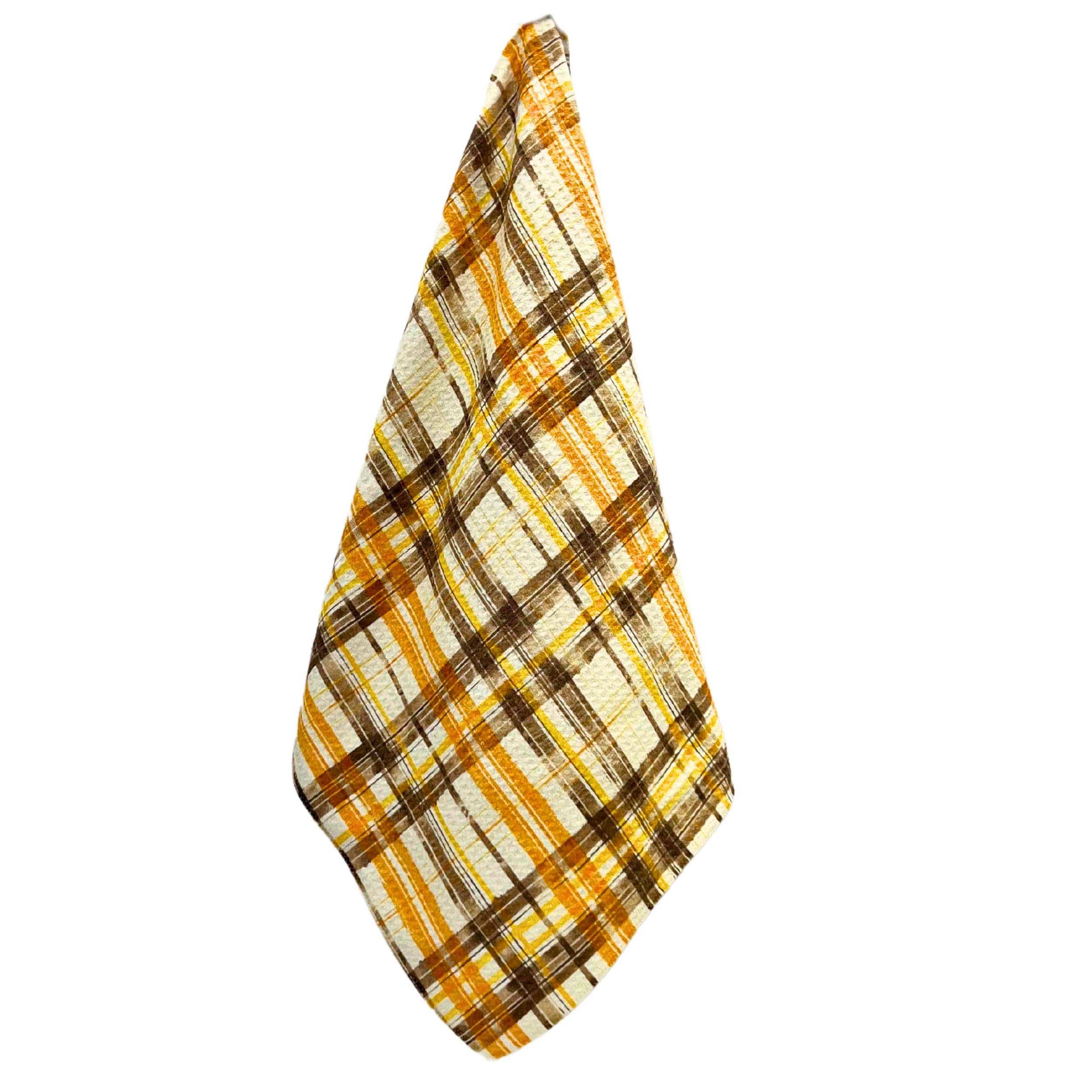 Fall Flannel Pattern Waffle Tea Towel - Fall Decor