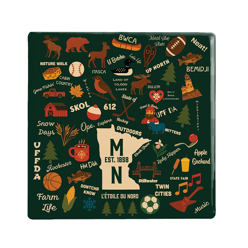 Minnesota Icons Ceramic Coaster