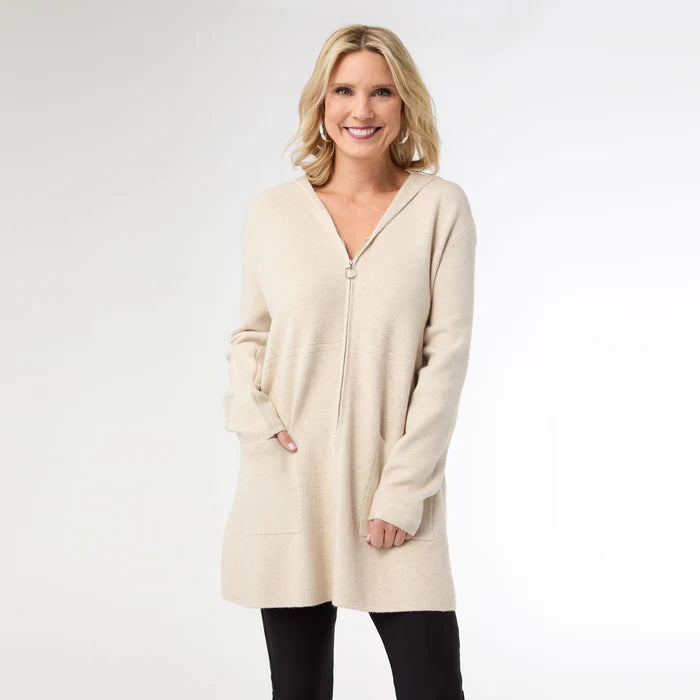 Heavenly-Luxe Zip Up Hooded Cardigan