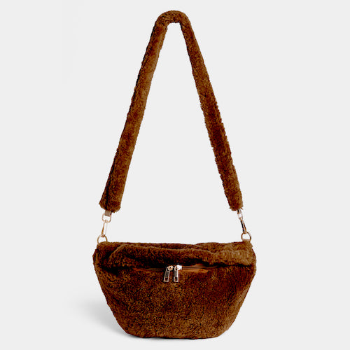 Rust Arleigh Faux Sherpa Crossbody