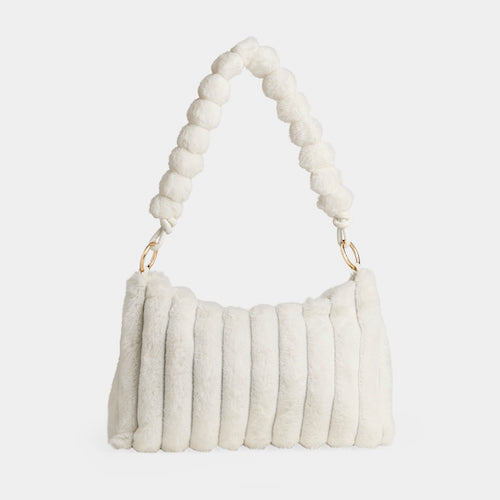 Elowen Winter White Faux Fur Shoulder Bag