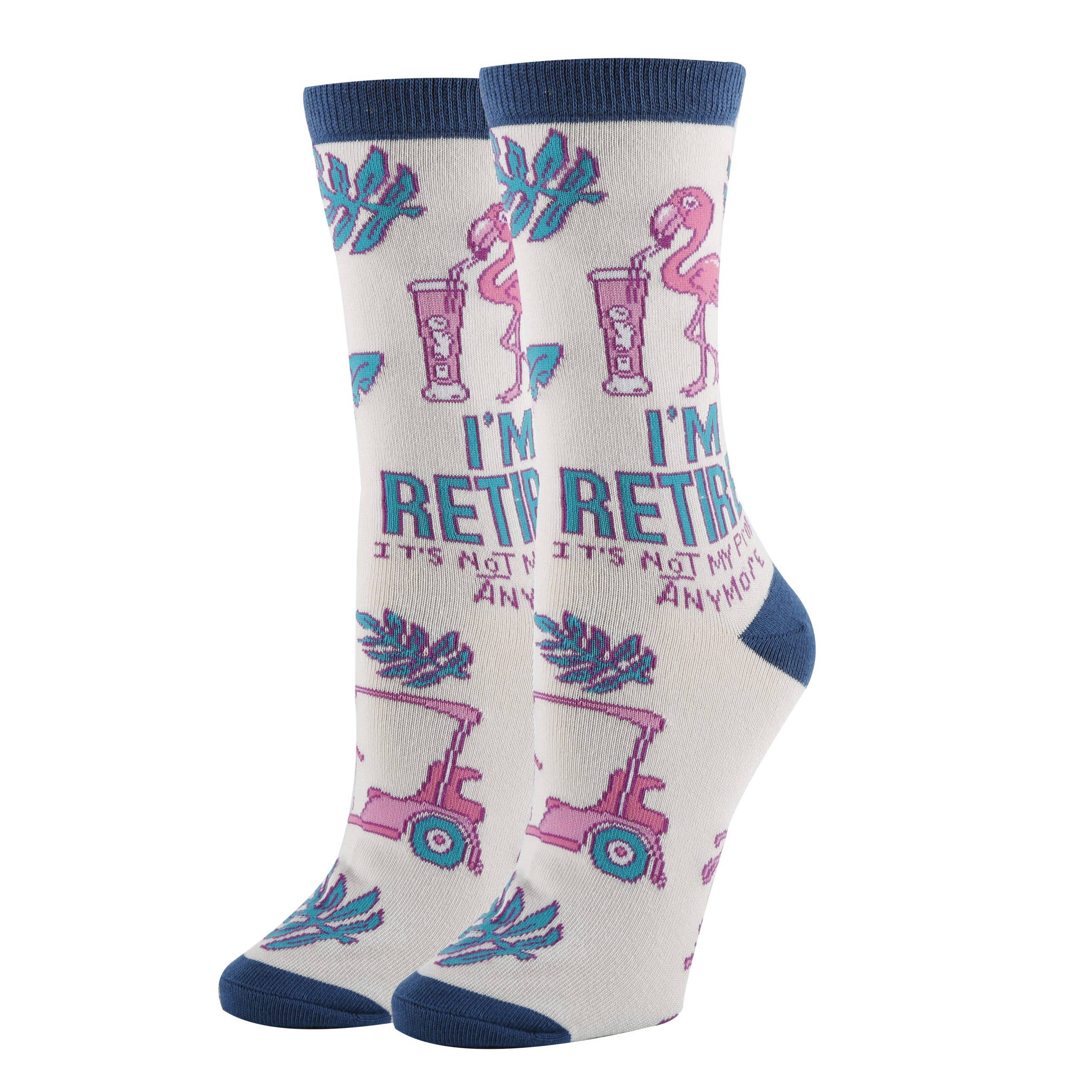 Retired | Women's Funny Flamingo Cotton Crew Socks