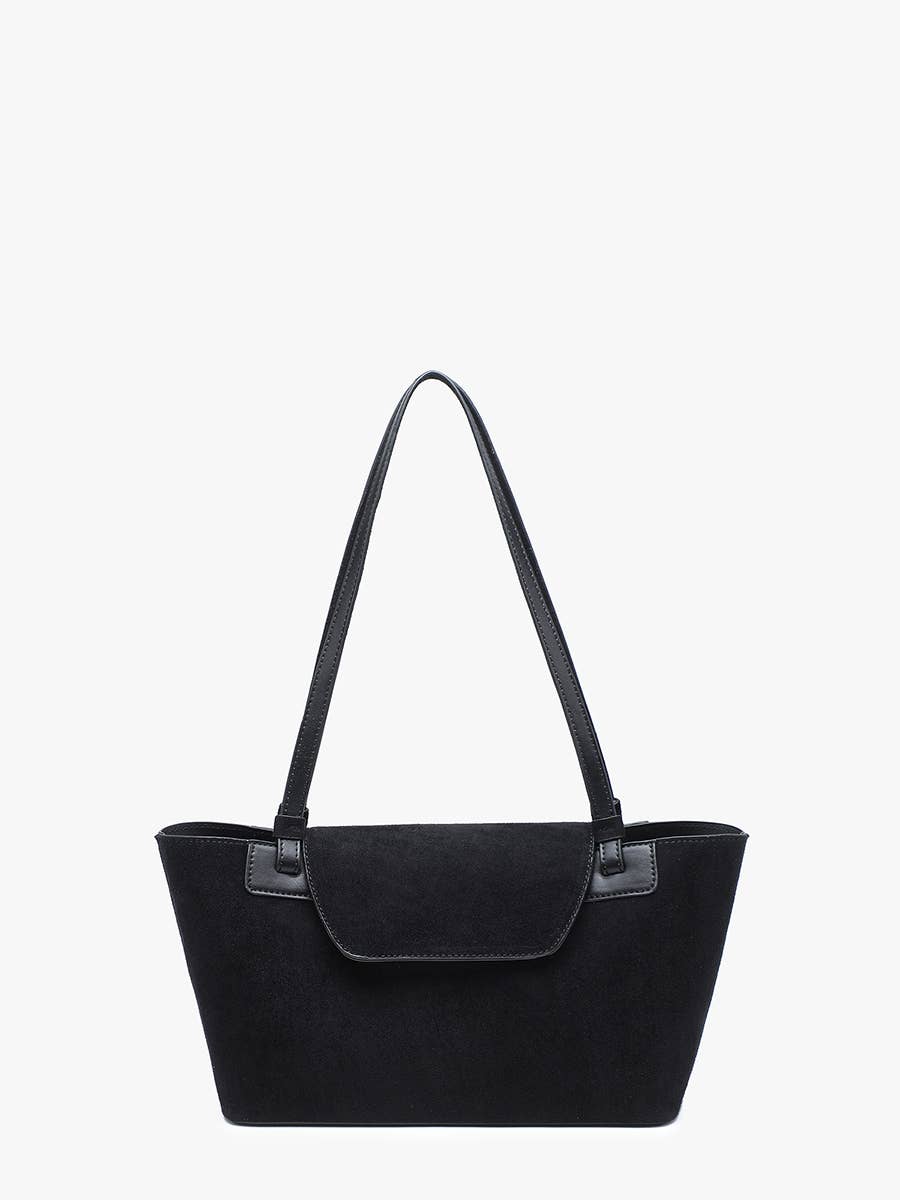 Reese Faux Suede Shoulder Bag w/ Inner Bag