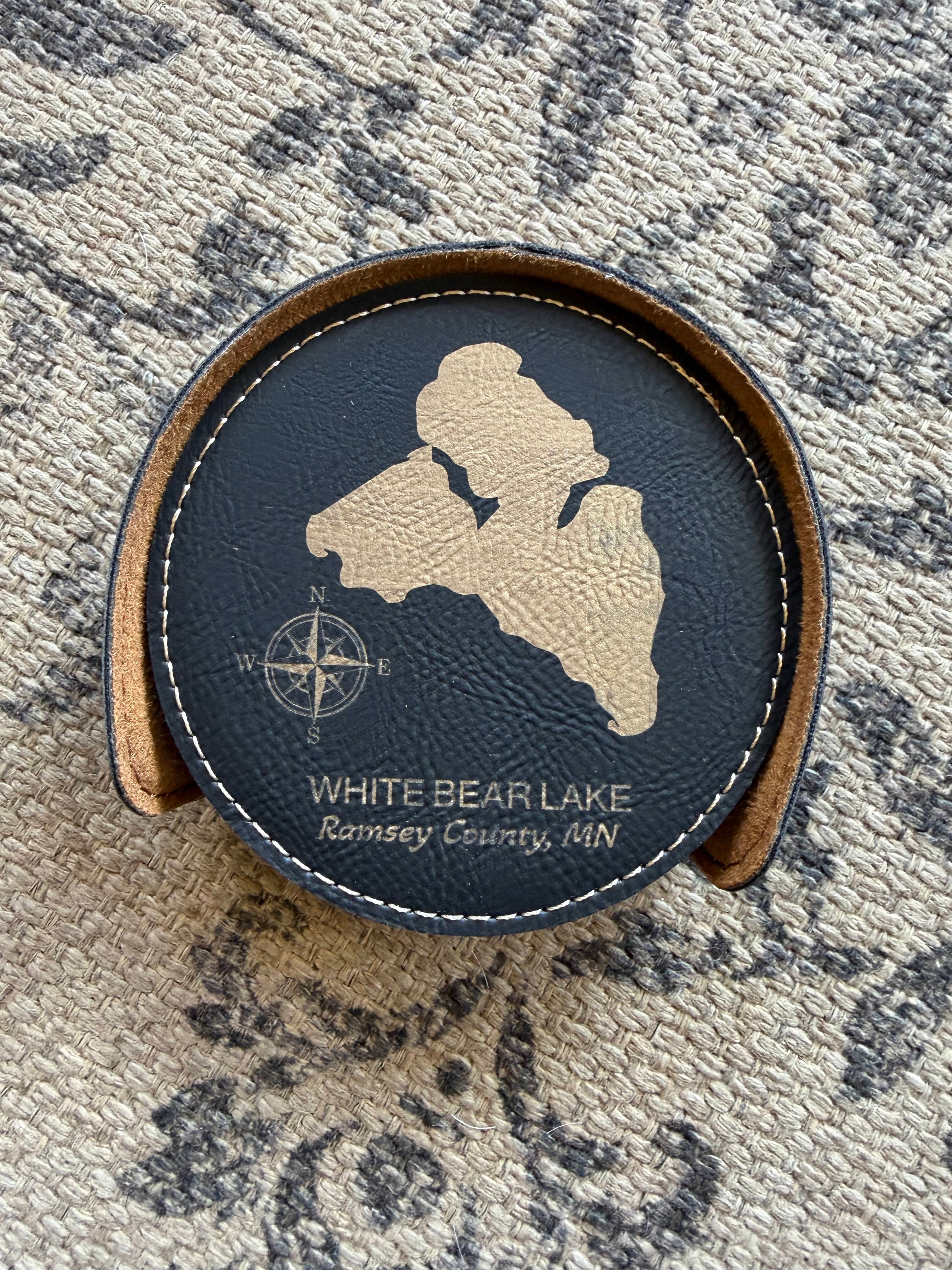 Leather Lake Coaster Set