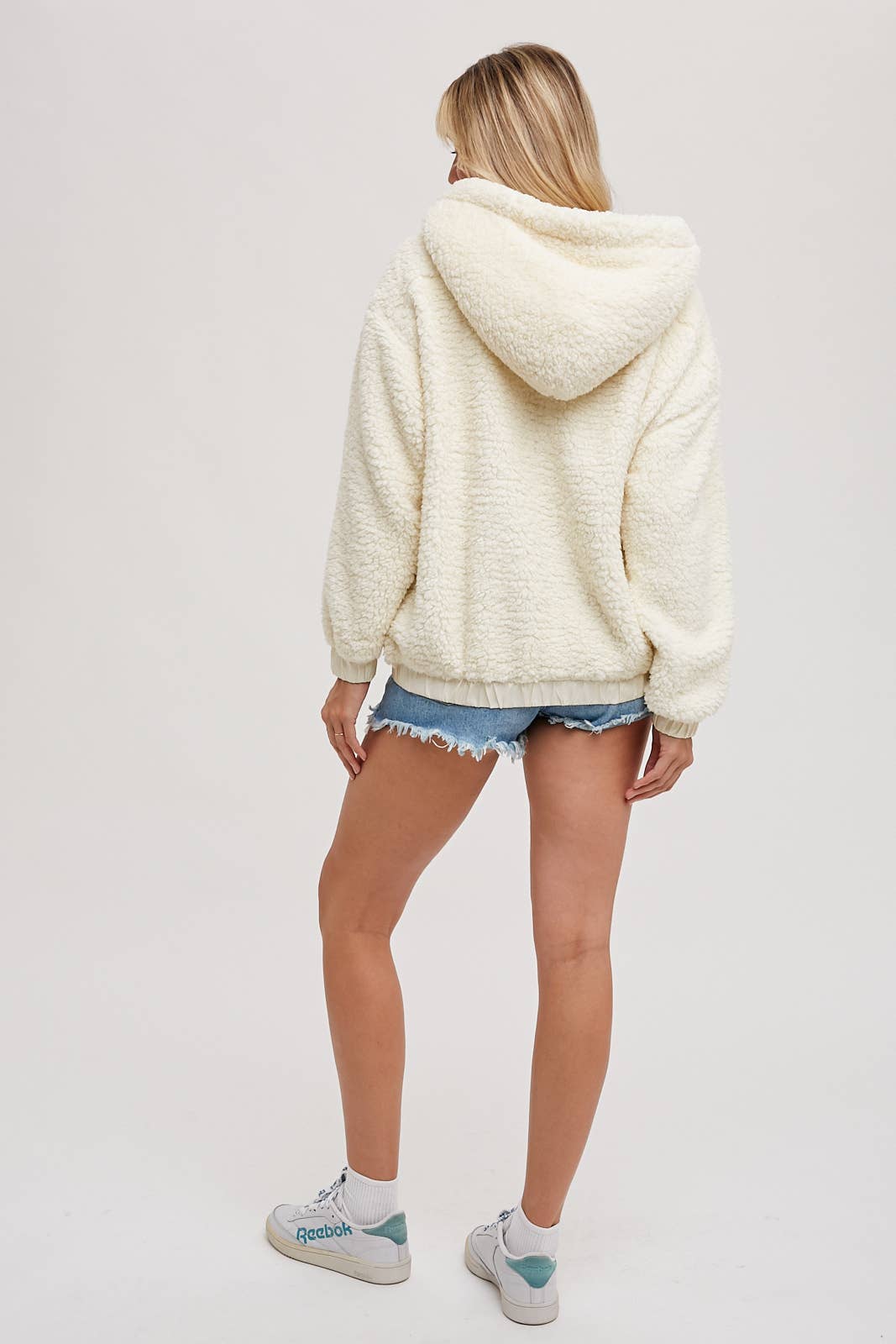 Cream Sherpa Pullover Hoodie