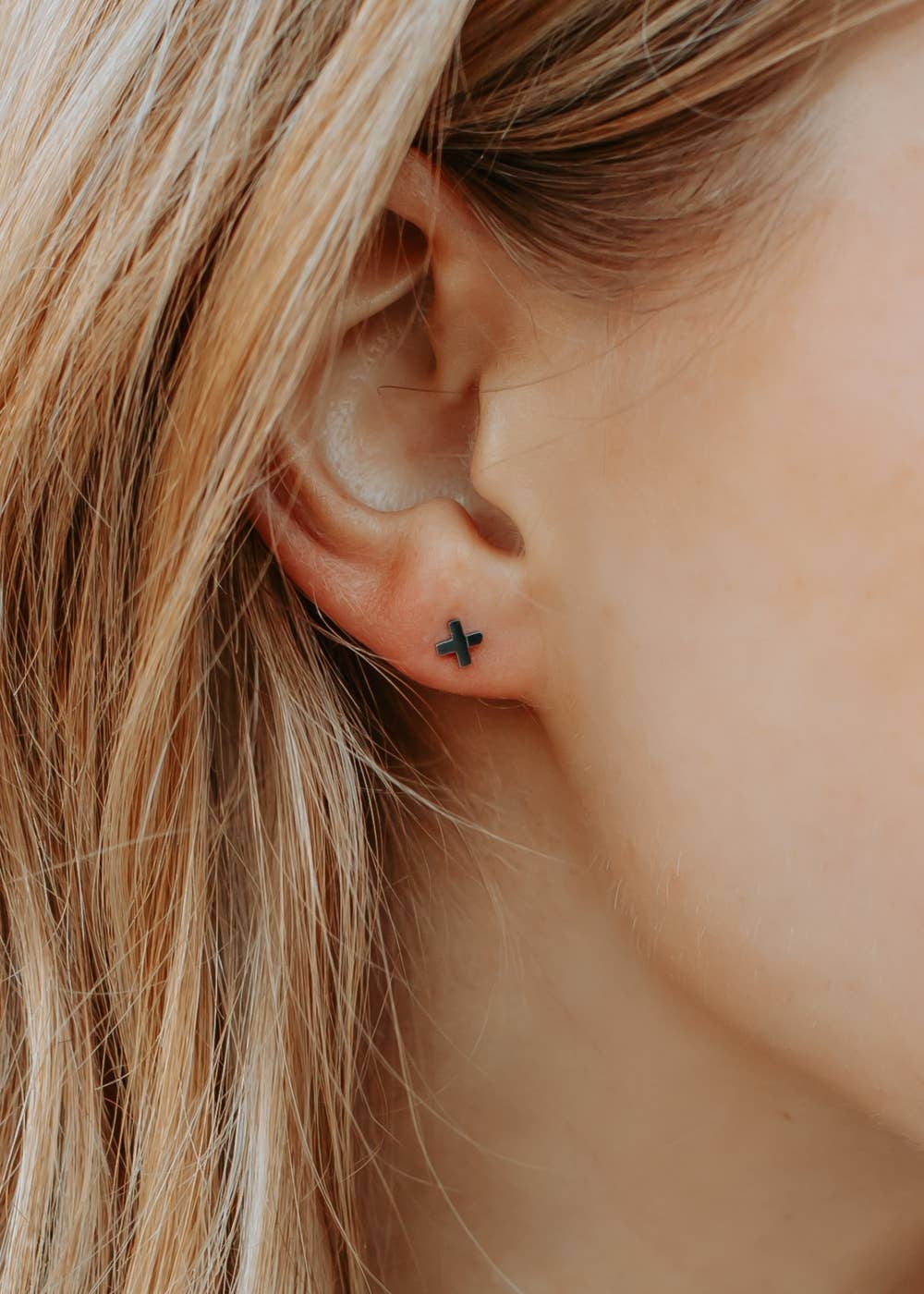 Silver X Stud Earrings