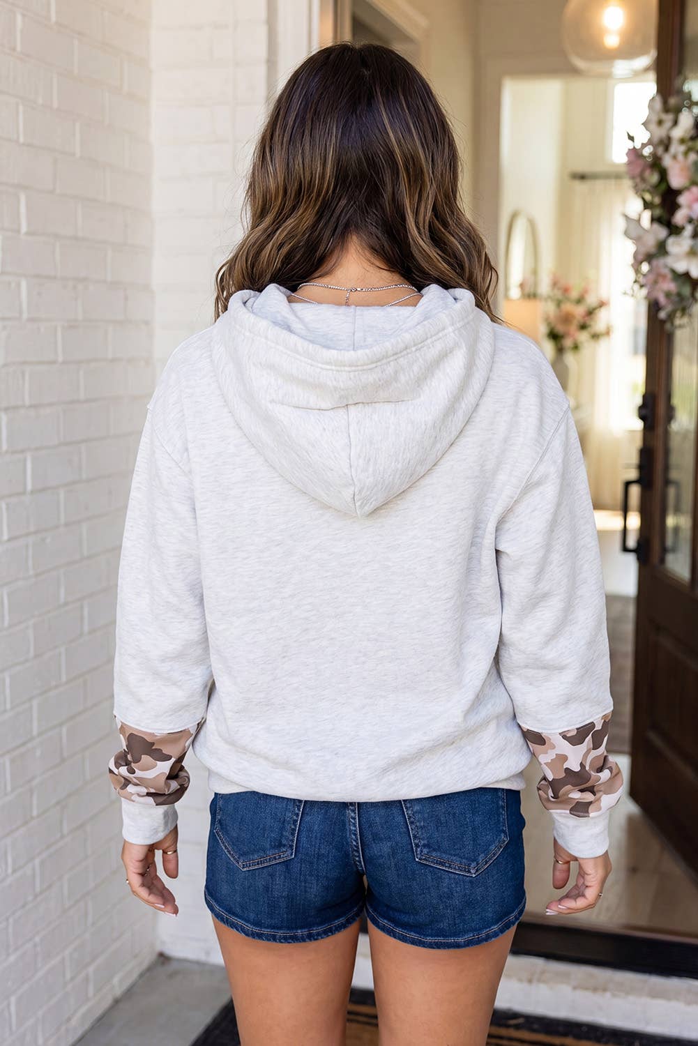 LAS Western Camouflage Patchwork Pocket Hoodie (S-XL): Light Grey / M