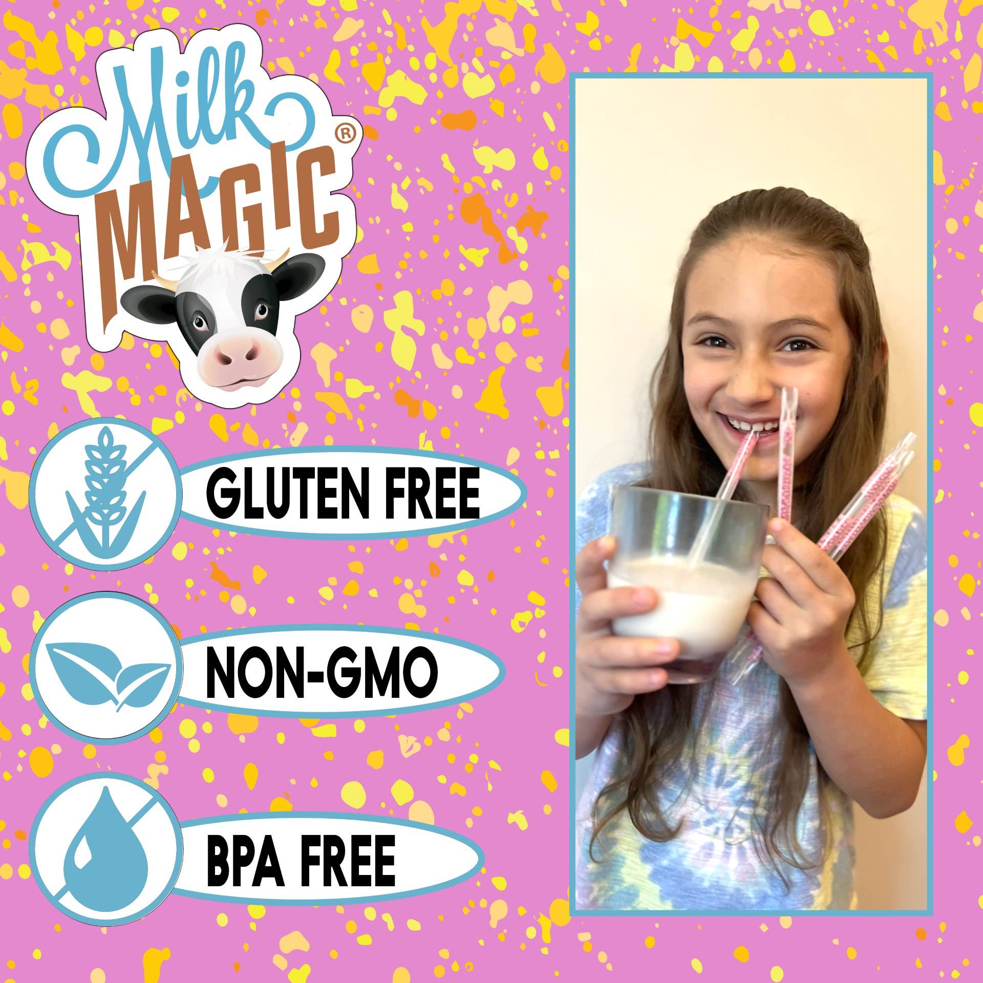 Milk Magic Strawberry Banana Milk Flavoring Straws