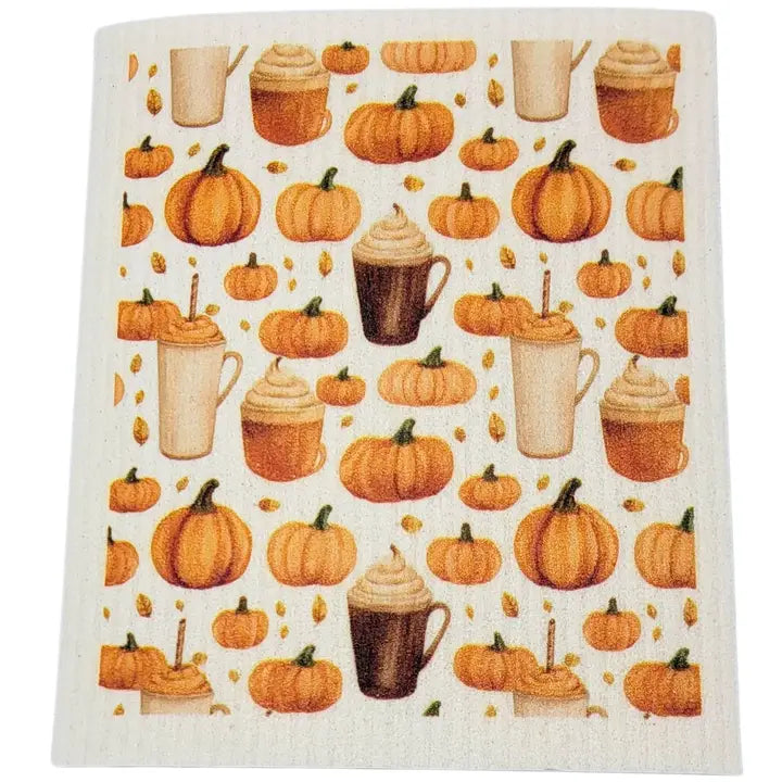 Pumpkin Spice Latte Swedish Sponge Cloth