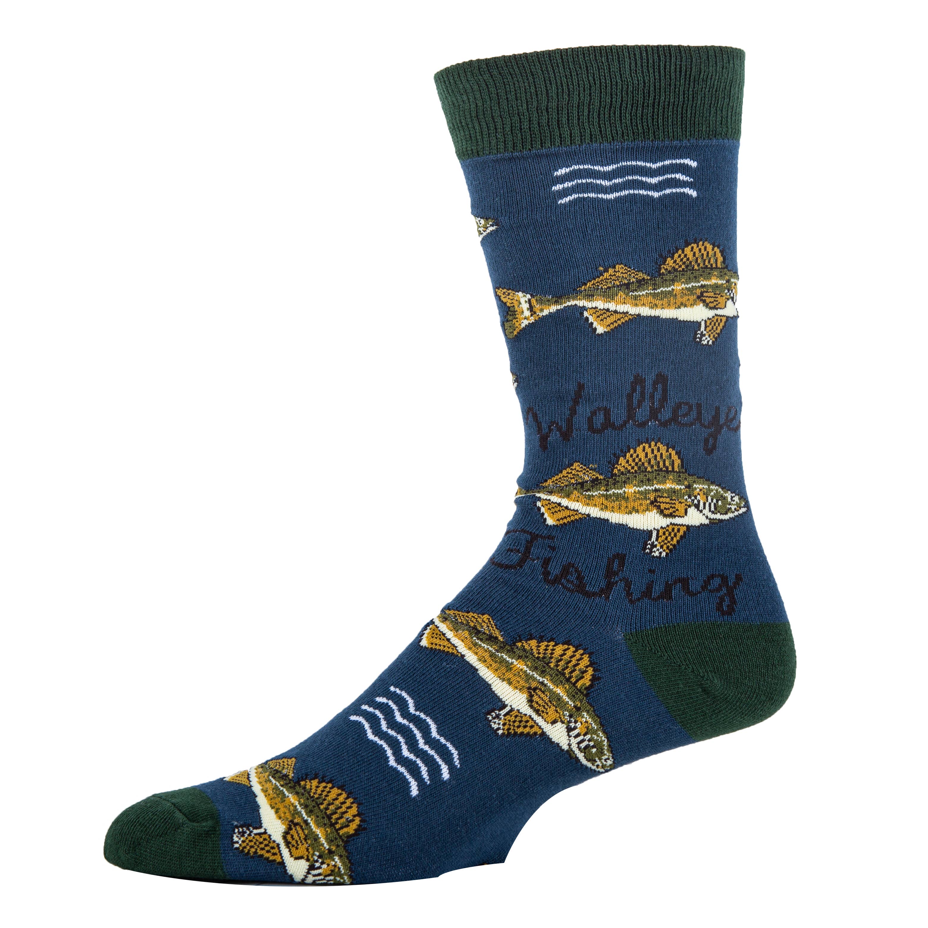 Walleye | Men's Novelty Cotton Crew Socks