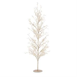 MJJ #8 Seasonal Decor 33 Inch Gold Glittered Twig Tree w/Pearl