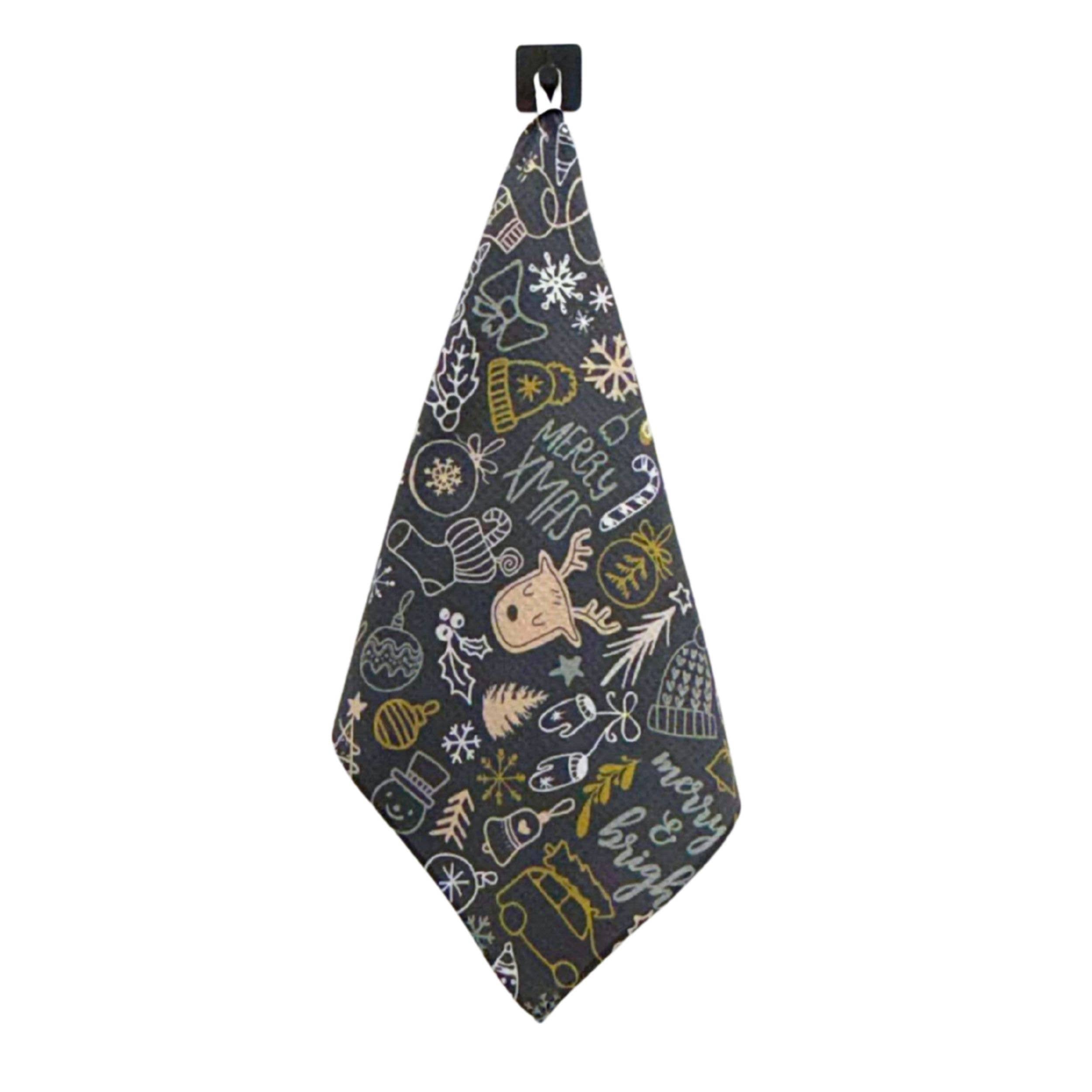 Merry Christmas Collage - Holiday Decor Waffle Towels