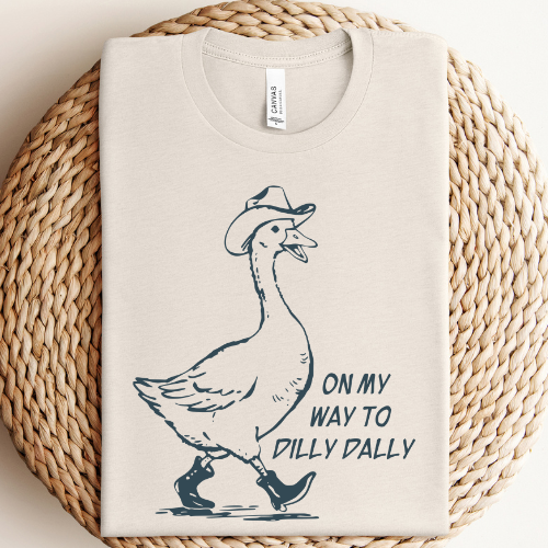 Dilly Dally Goose Graphic Tee: L