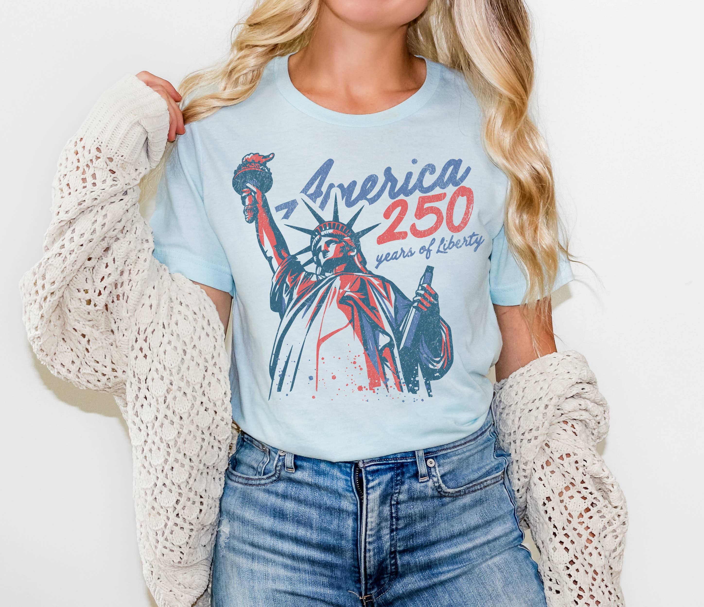 Celebrate America 250 Years Ice Blue Tee