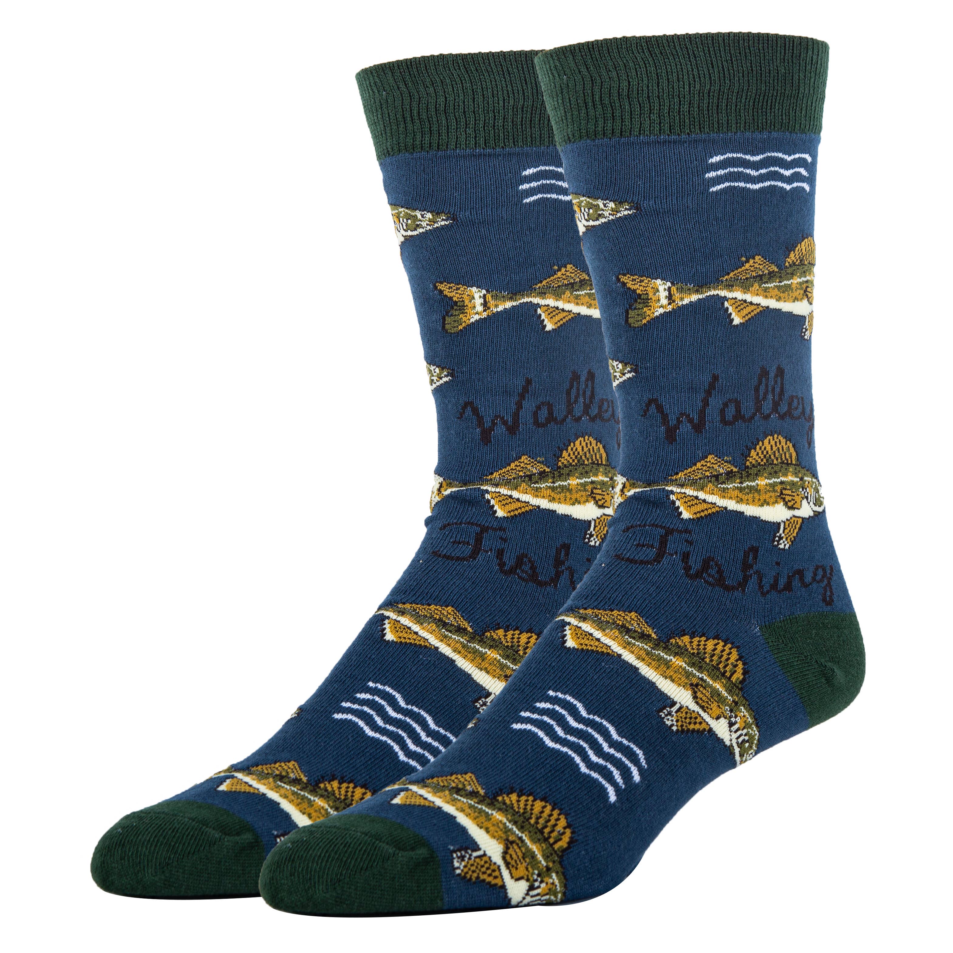 Walleye | Men's Novelty Cotton Crew Socks