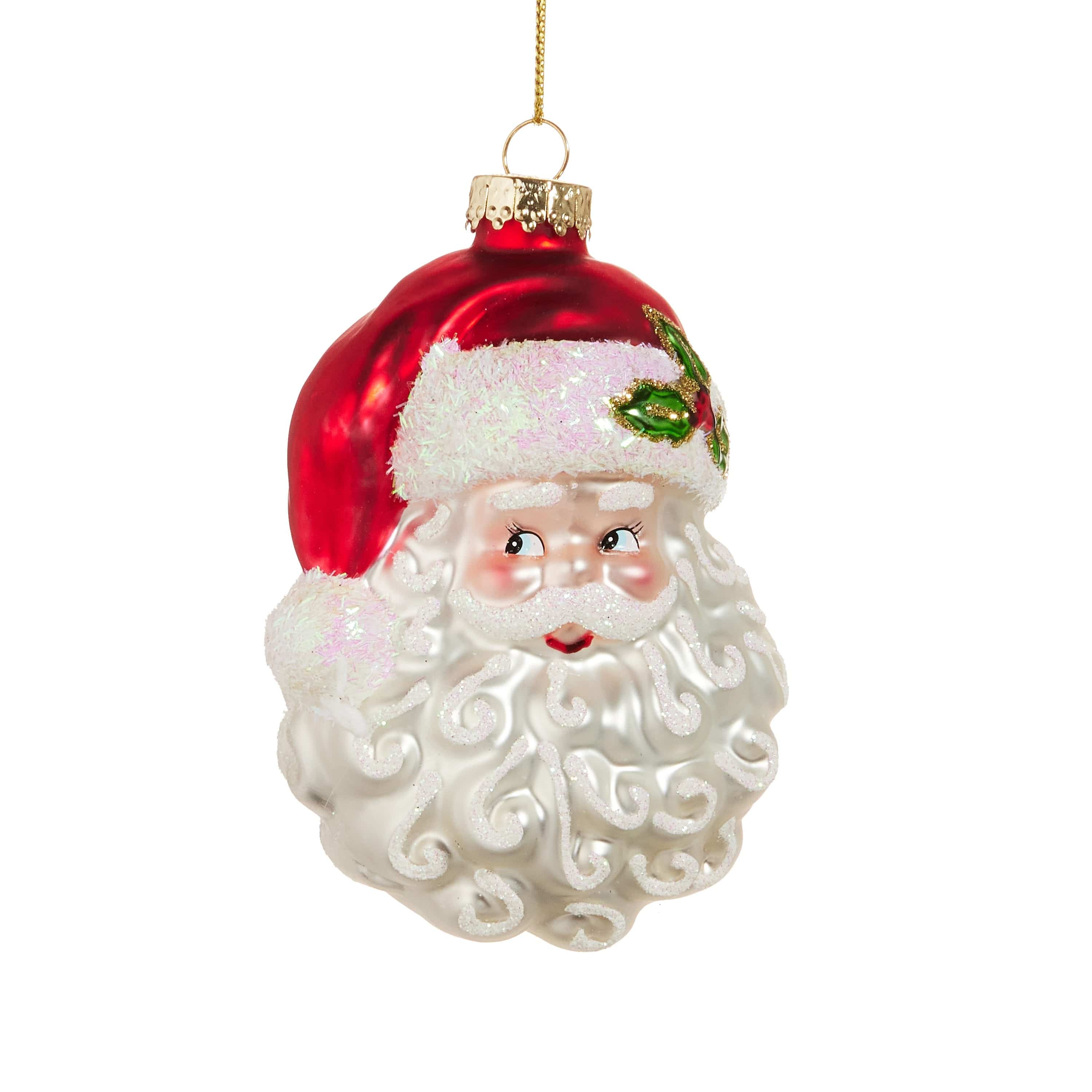 RAZ Imports Seasonal Decor 4" Santa Head Ornament