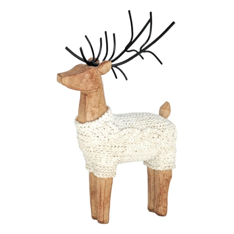 WT Collection Seasonal Decor 4" Standing Resin Sweater Deer