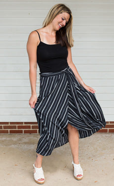 Pin Striped Wrap Skirt