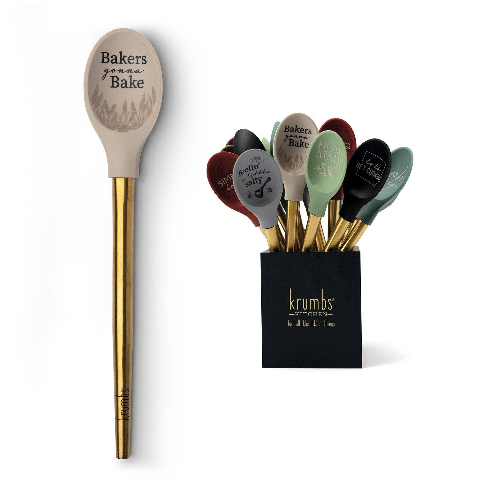 Krumbs Kitchen Elements Spoon w/Metallic Gold Handle